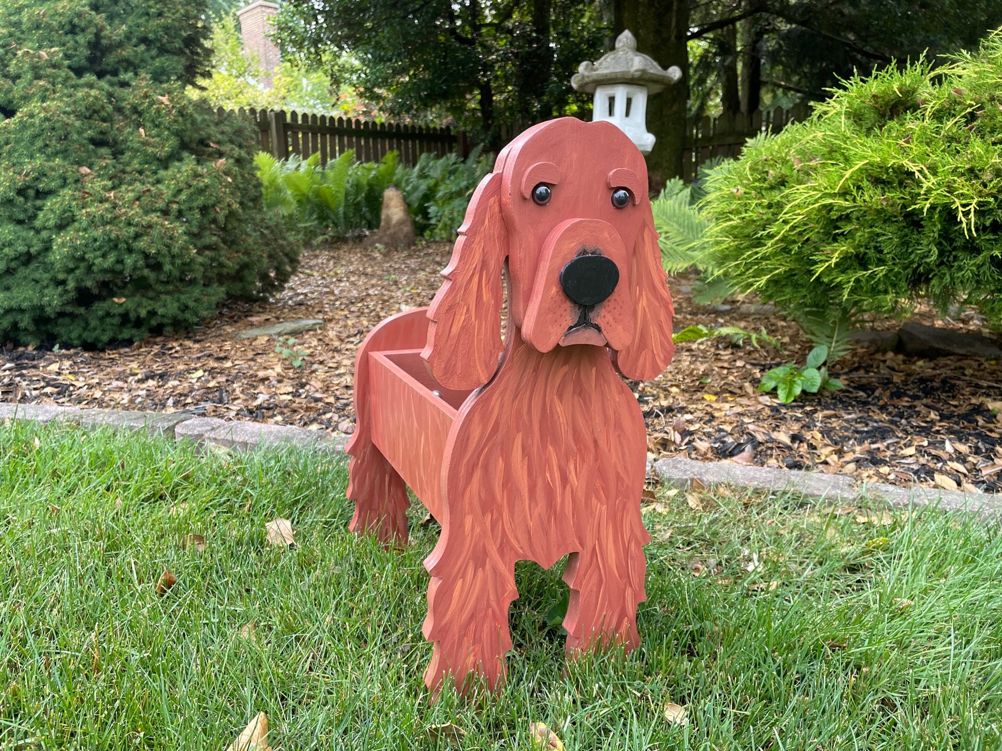 Wooden animal planters (dogs, cats, cows, horses, bears, etc.)